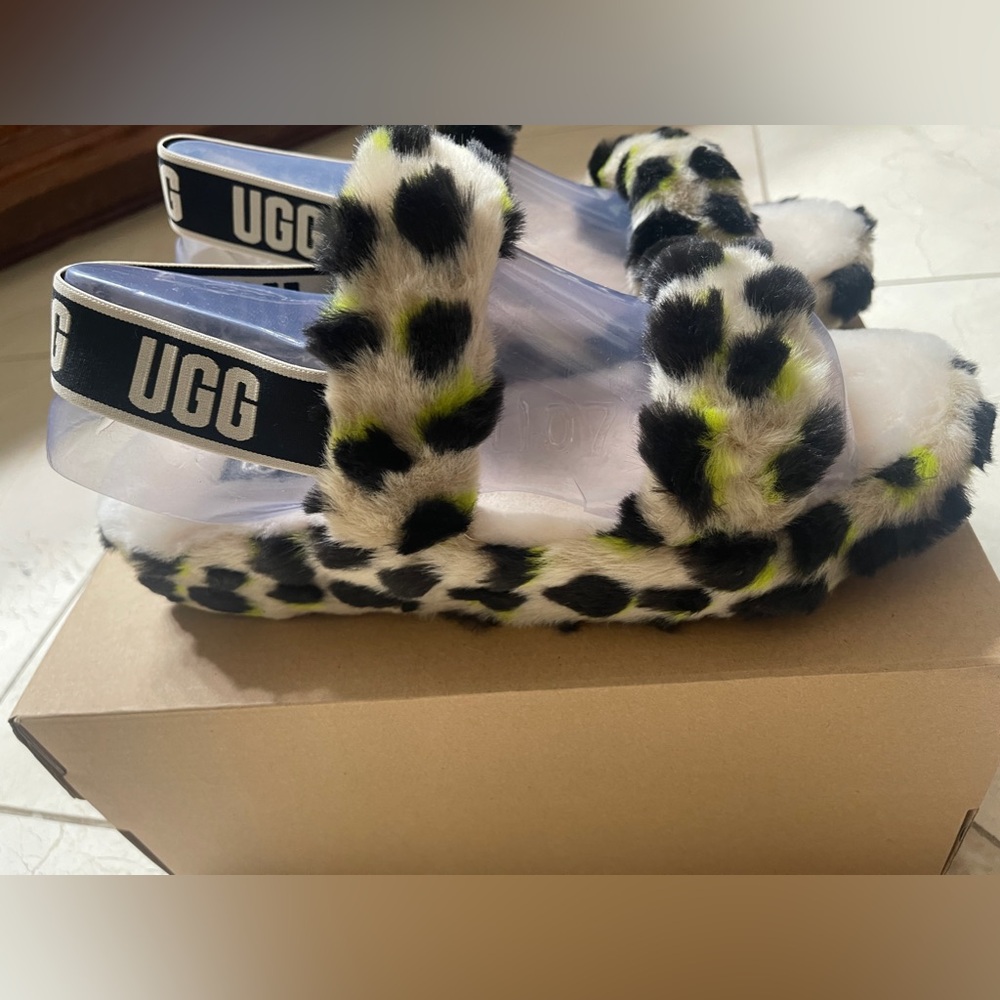 UGG Exclusive: Oh Yeah Cheetah Print Slides, size 10 - Picture 5 of 7